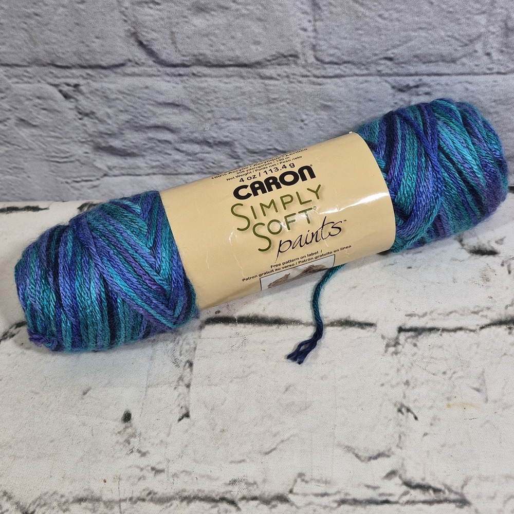 Caron Simply Soft Yarn 100% Acrylic 4-6 oz Skeins Assorted Blues Lot Of 3 - Picture 3 of 9